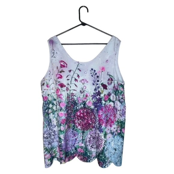 MISSLOOK Purple Floral Sleeveless Blouse - Size 3XL - Picture 2 of 6